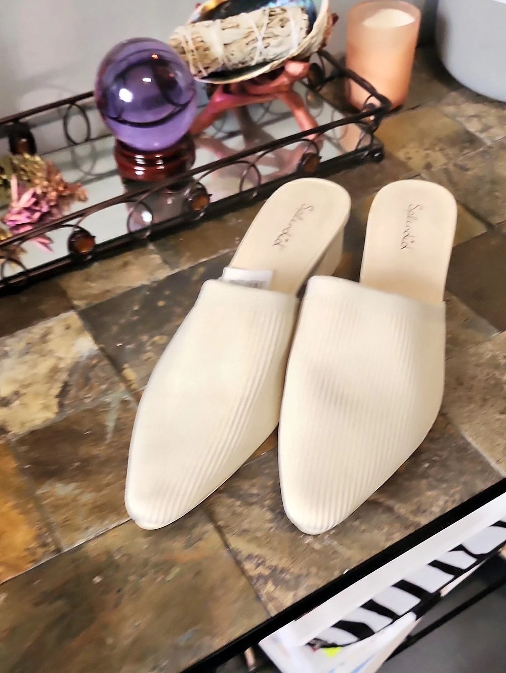 Splendid Lunelli Pointed Toe Mules in Cream US 10 NWT